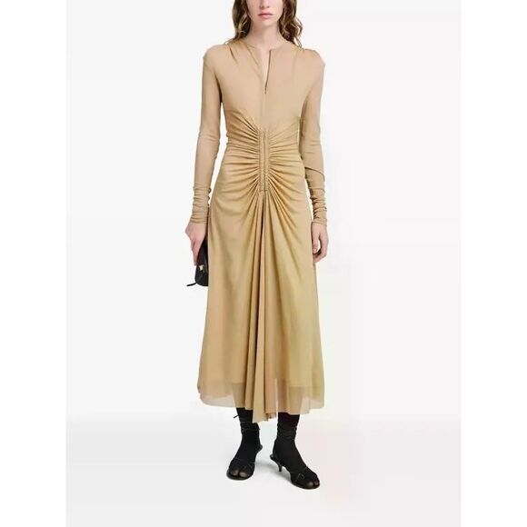 Proenza Schouler Kerstin Ruched Crepe Jersey Midi-Dress US 0 $1590 - Picture 1 of 11